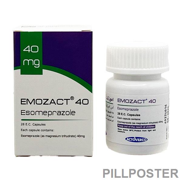 کپسول اموزکت 40 میلی‌گرم اس امپرازول اکتوورکو Emozact 40mg Esomeprazole Actoverco