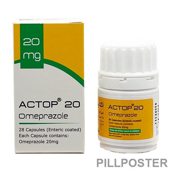 کپسول اکتاپ 20 میلی‌گرم امپرازول اکتوورکو Actop 20mg Omeprazole Actoverco